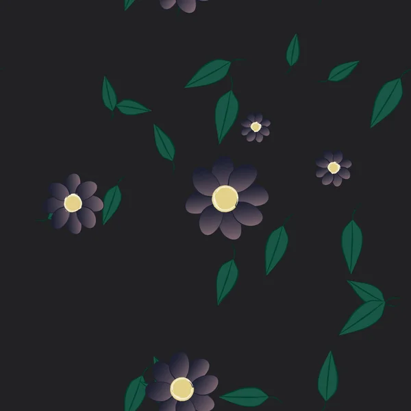 Fundo Sem Costura Floral Bonito Ilustração Vetorial — Vetor de Stock