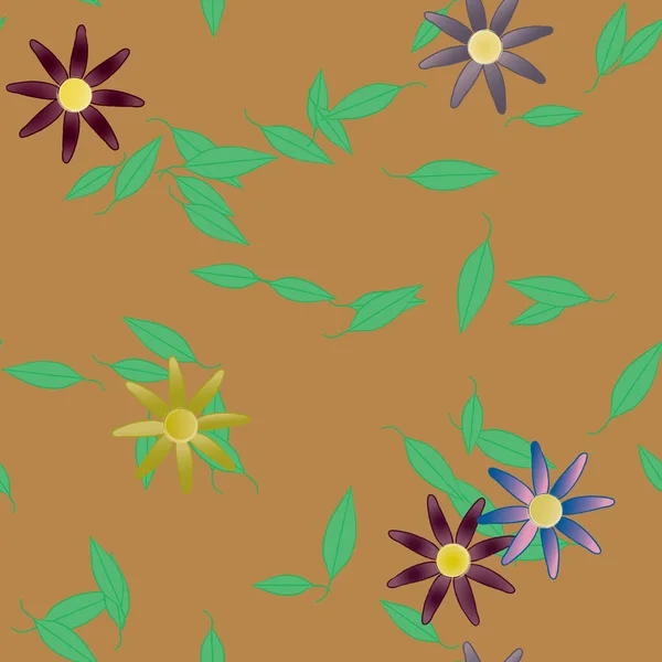 Fundo Sem Costura Floral Bonito Ilustração Vetorial — Vetor de Stock