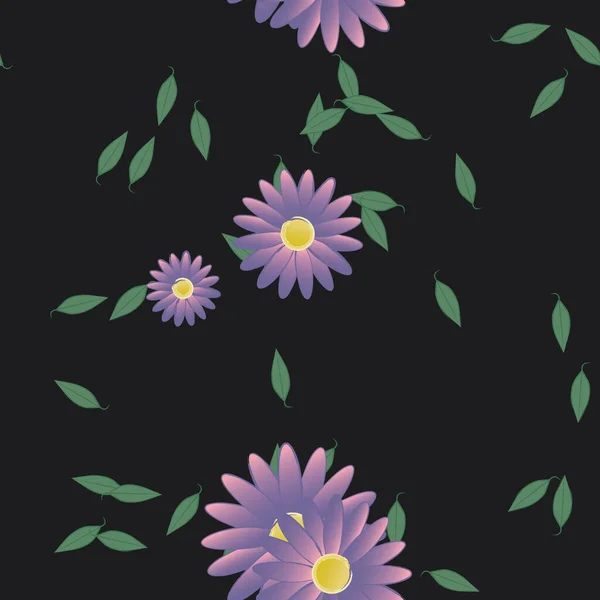 Fundo Sem Costura Floral Bonito Ilustração Vetorial — Vetor de Stock