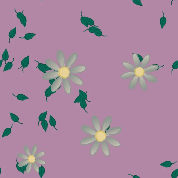 Fundo Sem Costura Floral Bonito Ilustração Vetorial — Vetor de Stock