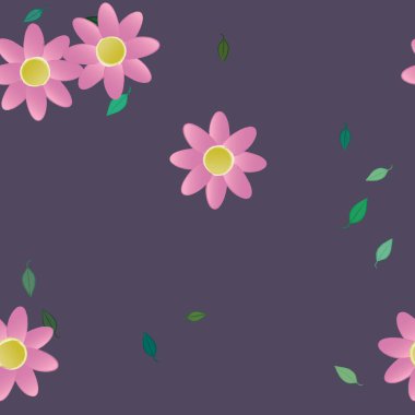 Yaprakları pürüzsüz arkaplan, vektör illüstrasyonu 