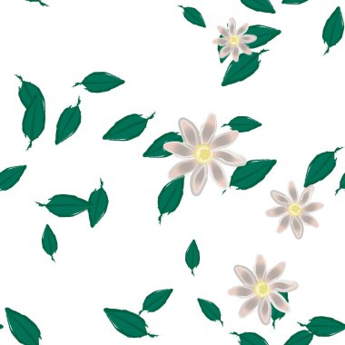 Yaprakları pürüzsüz arkaplan, vektör illüstrasyonu 