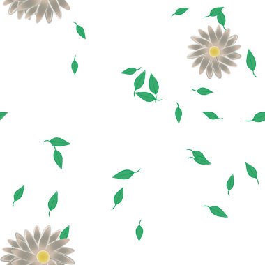 Yapraklı çiçek yapraklarının vektör çizimi, botanik arka plan