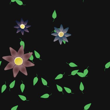 Yaprakları pürüzsüz arkaplan, vektör illüstrasyonu 