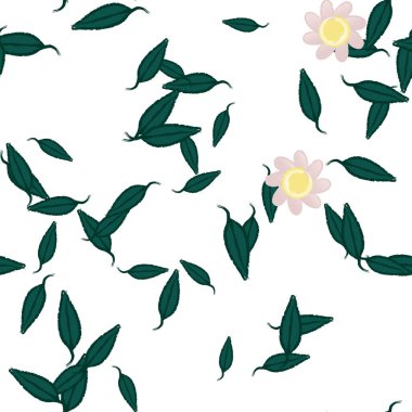 Yaprakları pürüzsüz arkaplan, vektör illüstrasyonu