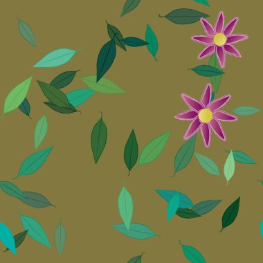 Yaprakları pürüzsüz arkaplan, vektör illüstrasyonu