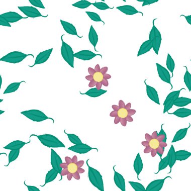 Yaprakları pürüzsüz arkaplan, vektör illüstrasyonu