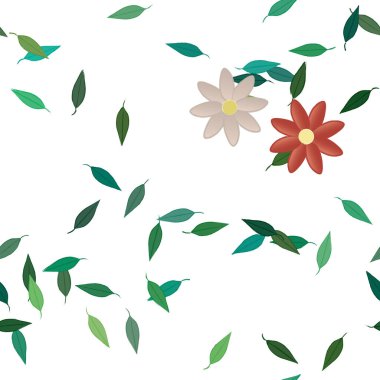 Yaprakları pürüzsüz arkaplan, vektör illüstrasyonu 