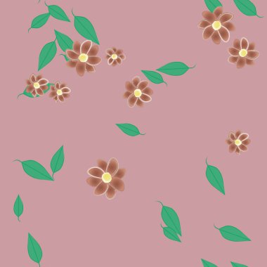 Yaprakları pürüzsüz arkaplan, vektör illüstrasyonu