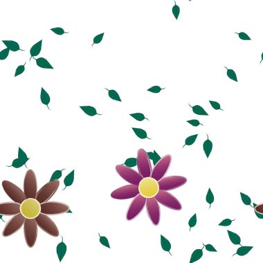 Yaprakları pürüzsüz arkaplan, vektör illüstrasyonu