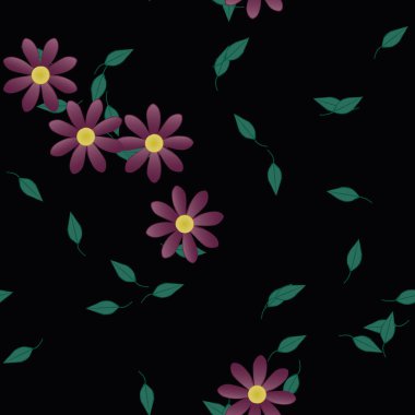 Yaprakları pürüzsüz arkaplan, vektör illüstrasyonu 