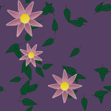 Yaprakları pürüzsüz arkaplan, vektör illüstrasyonu