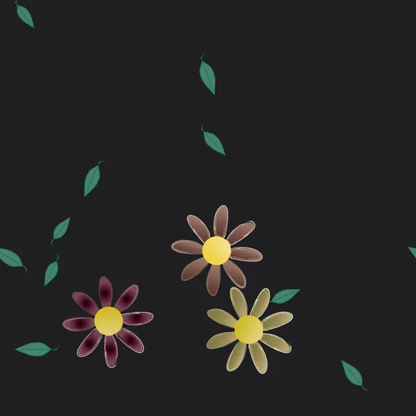 Flori Frunze Fundal Fără Sudură Ilustrație Vectorială — Vector de stoc