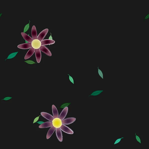 Květiny Listy Bezešvé Pozadí Vektorové Ilustrace — Stockový vektor