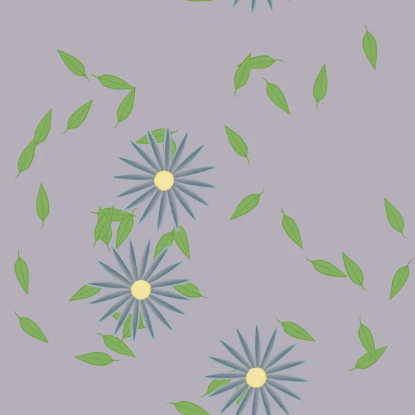 Summer Flowers Petals Leaves Background Vector Illustration — Stock Vector