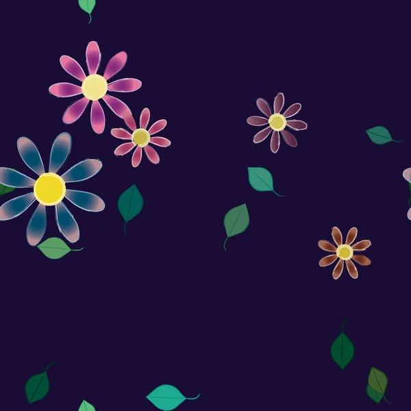 Hermoso Fondo Sin Costura Floral Ilustración Vectores — Vector de stock