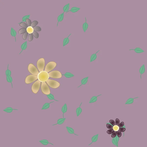 Fundo Sem Costura Floral Bonito Ilustração Vetorial —  Vetores de Stock