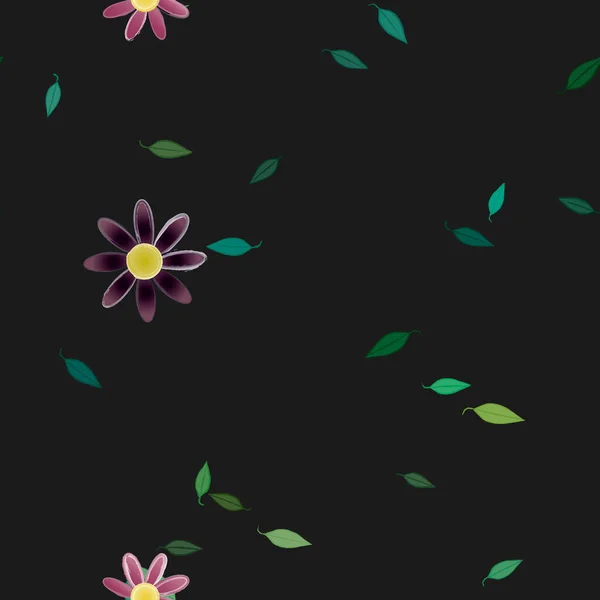 Fundo Sem Costura Floral Bonito Ilustração Vetorial — Vetor de Stock