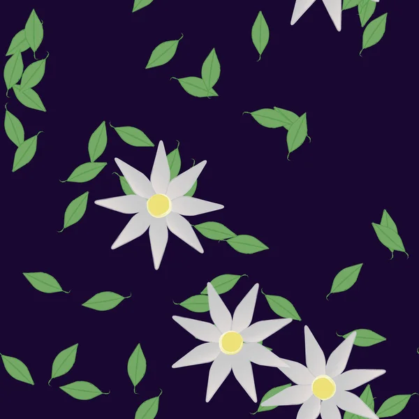 Fundo Sem Costura Floral Bonito Ilustração Vetorial Flores — Vetor de Stock