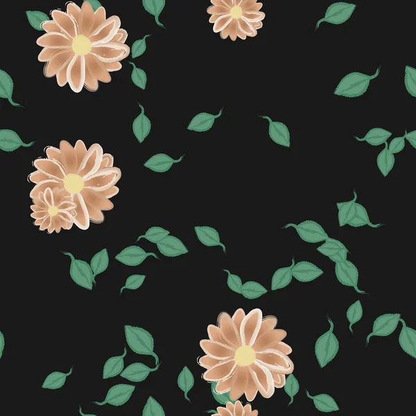 Hermoso Fondo Sin Costura Floral Ilustración Vectores — Vector de stock