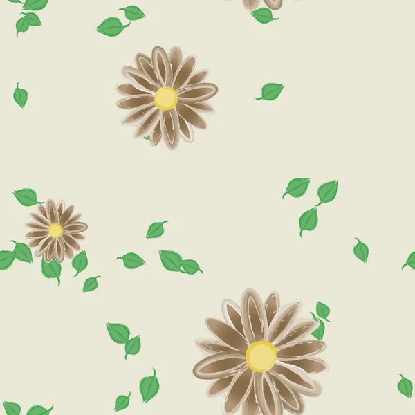 Fundo Sem Costura Floral Bonito Ilustração Vetorial — Vetor de Stock