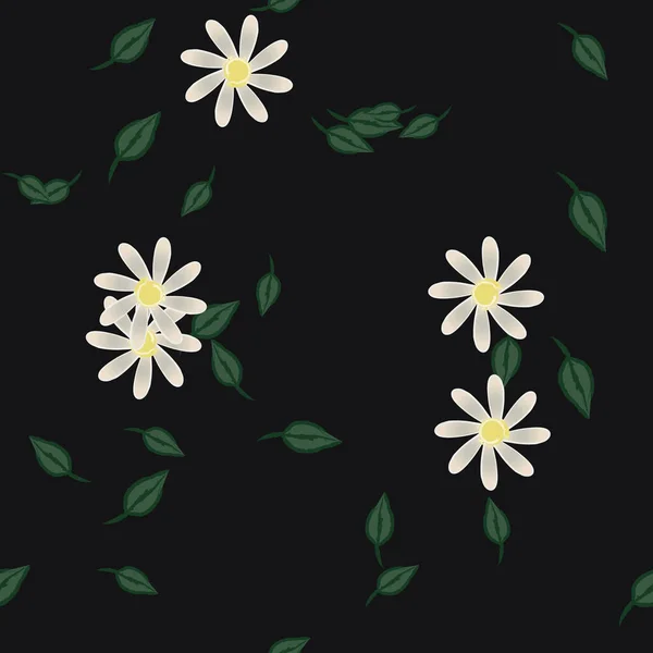 Yapraklı Çiçek Yapraklarının Vektör Çizimi Çiçek Arkaplanı — Stok Vektör
