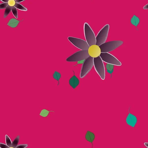 Красивий Квітковий Безшовний Фон Векторні Ілюстрації Квіти — стоковий вектор