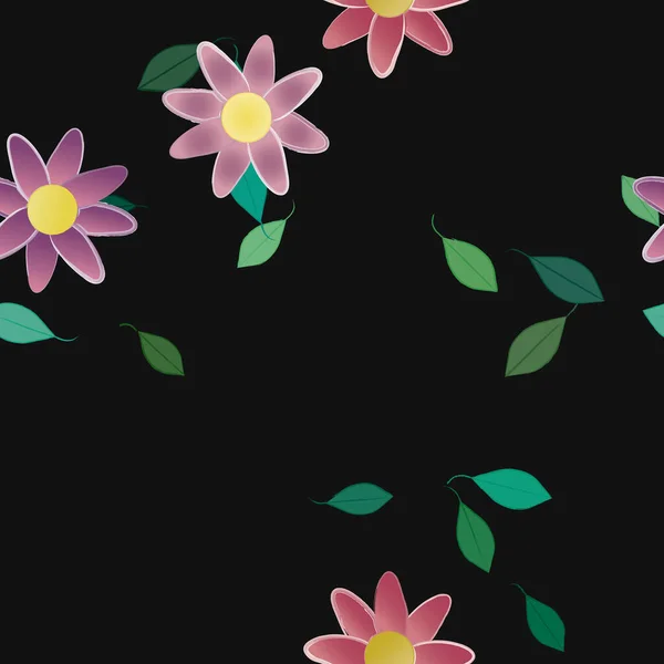 Fundo Sem Costura Floral Bonito Ilustração Vetorial — Vetor de Stock