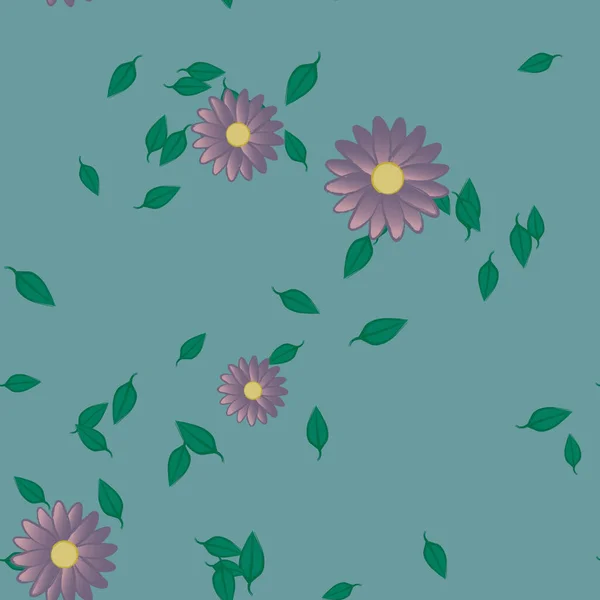 Красивий Квітковий Безшовний Фон Векторні Ілюстрації Квіти — стоковий вектор
