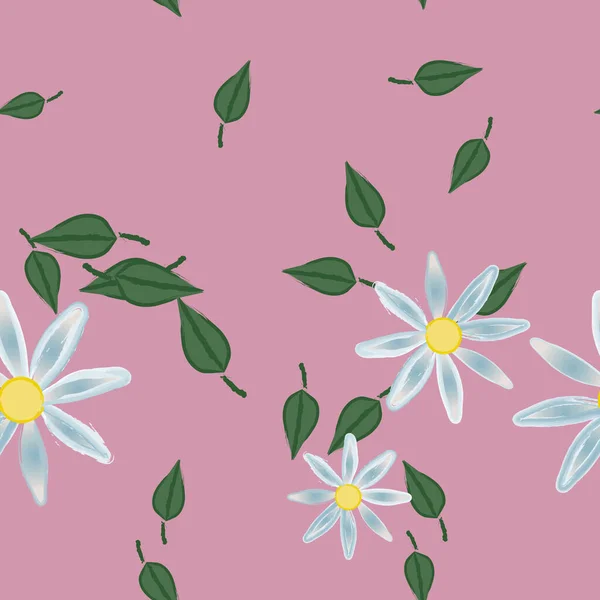 Fundo Sem Costura Floral Bonito Ilustração Vetorial — Vetor de Stock