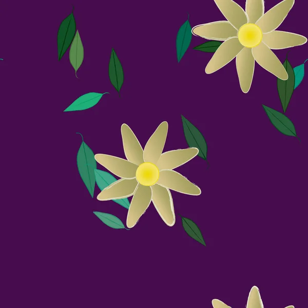 Schöne Florale Nahtlose Hintergrund Vektorillustration — Stockvektor