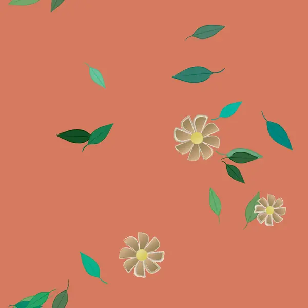 Fundo Sem Costura Floral Bonito Ilustração Vetorial — Vetor de Stock