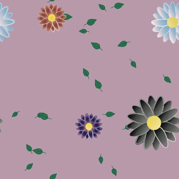 夏の花びらのベクトル図葉と花の背景 — ストックベクタ