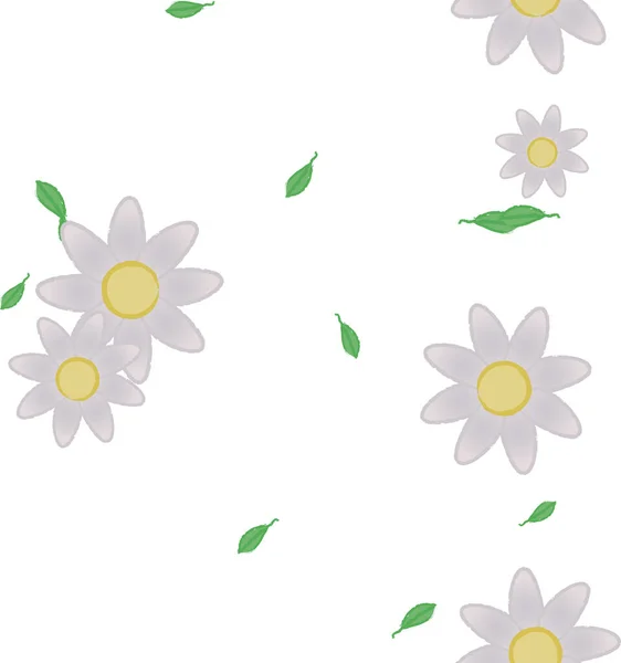 Flowers Leaves Seamless Background Vector Illustration — Stock Vector