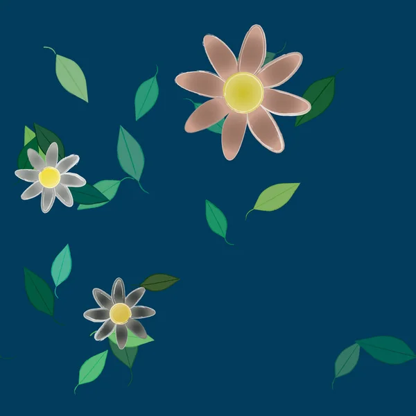 Schöne Florale Nahtlose Hintergrund Vektorillustration Blumen — Stockvektor