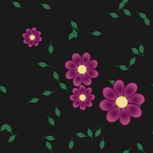 Fundo Sem Costura Floral Bonito Ilustração Vetorial — Vetor de Stock