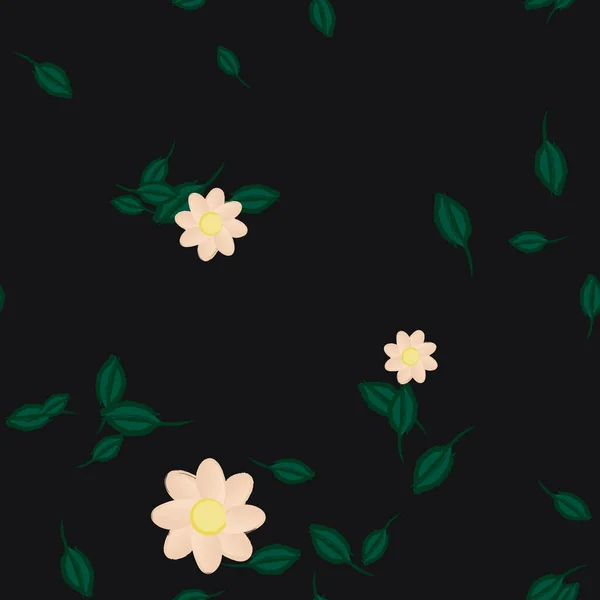 Fundo Sem Costura Floral Bonito Ilustração Vetorial —  Vetores de Stock