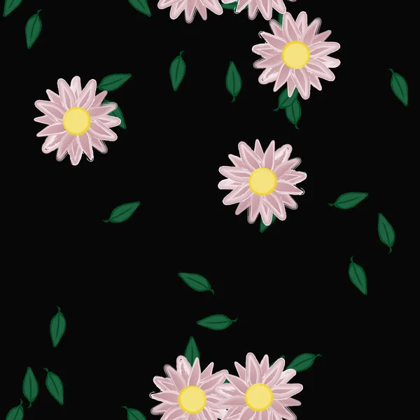 Fundo Sem Costura Floral Bonito Ilustração Vetorial — Vetor de Stock