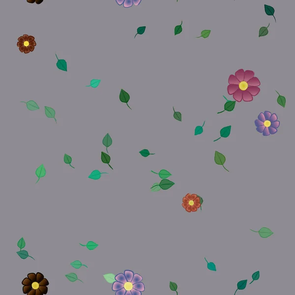 Fundo Sem Costura Floral Bonito Ilustração Vetorial — Vetor de Stock