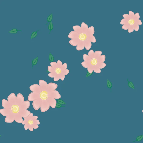 Hermoso Fondo Sin Costura Floral Ilustración Vectores — Vector de stock