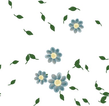 Yapraksız arkaplanı olan çiçek yaprakları, vektör illüstrasyonu