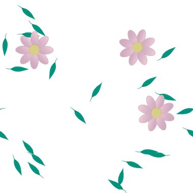 Yaprakları pürüzsüz arkaplan, vektör illüstrasyonu 