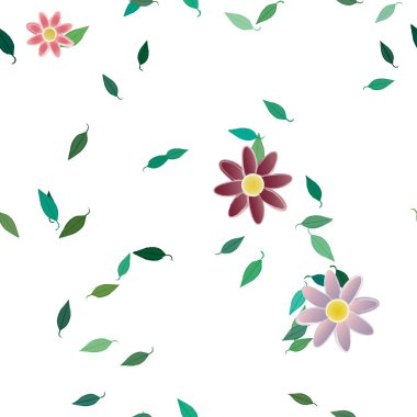 Yaprakları pürüzsüz arkaplan, vektör illüstrasyonu