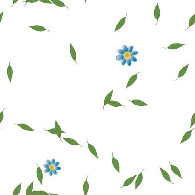 Yapraklı çiçek yapraklarının vektör çizimi, botanik arka plan