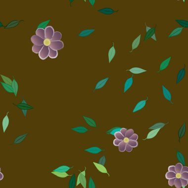 Yaprakları pürüzsüz arkaplan, vektör illüstrasyonu