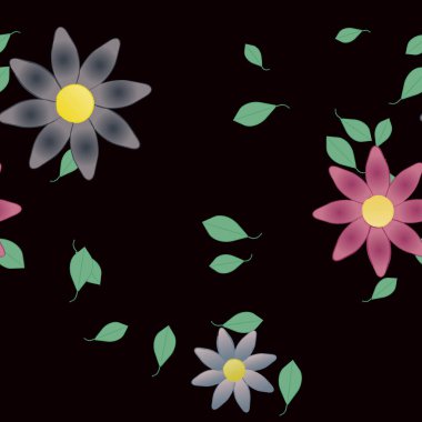 Yaprakları pürüzsüz arkaplan, vektör illüstrasyonu