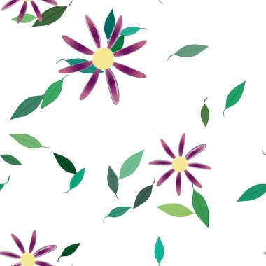 Yaprakları pürüzsüz arkaplan, vektör illüstrasyonu