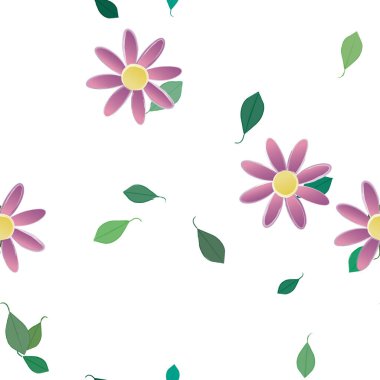 Yaprakları pürüzsüz arkaplan, vektör illüstrasyonu