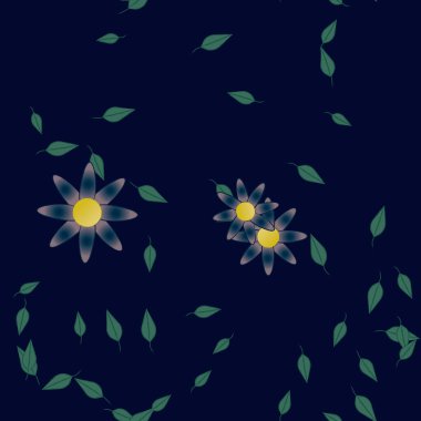 Yaprakları pürüzsüz arkaplan, vektör illüstrasyonu 