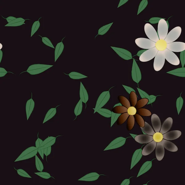 Fundo Sem Costura Floral Bonito Ilustração Vetorial —  Vetores de Stock